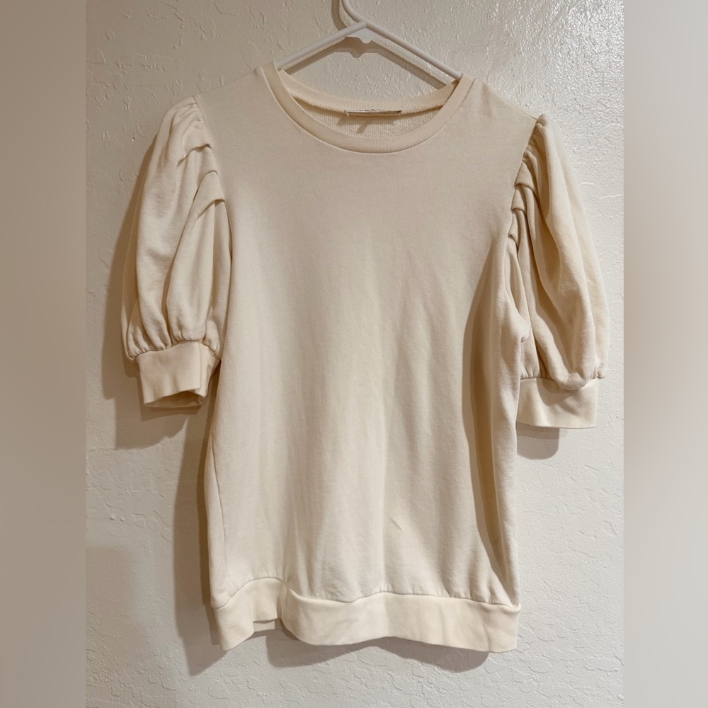 Frame Cream Puff Short Sleeve Top size S Petite